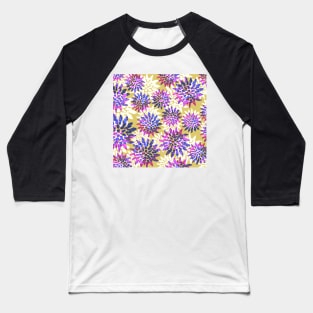 Magenta Marigold Fireworks - Digitally Illustrated Abstract Flower Pattern for Home Decor, Clothing Fabric, Curtains, Bedding, Pillows, Upholstery, Phone Cases and Stationary Baseball T-Shirt